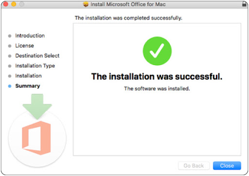 Office 2016 for Mac installation-finishes