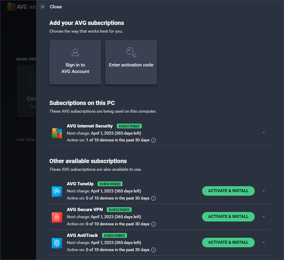 AVG Internet Security AVG Internet Security